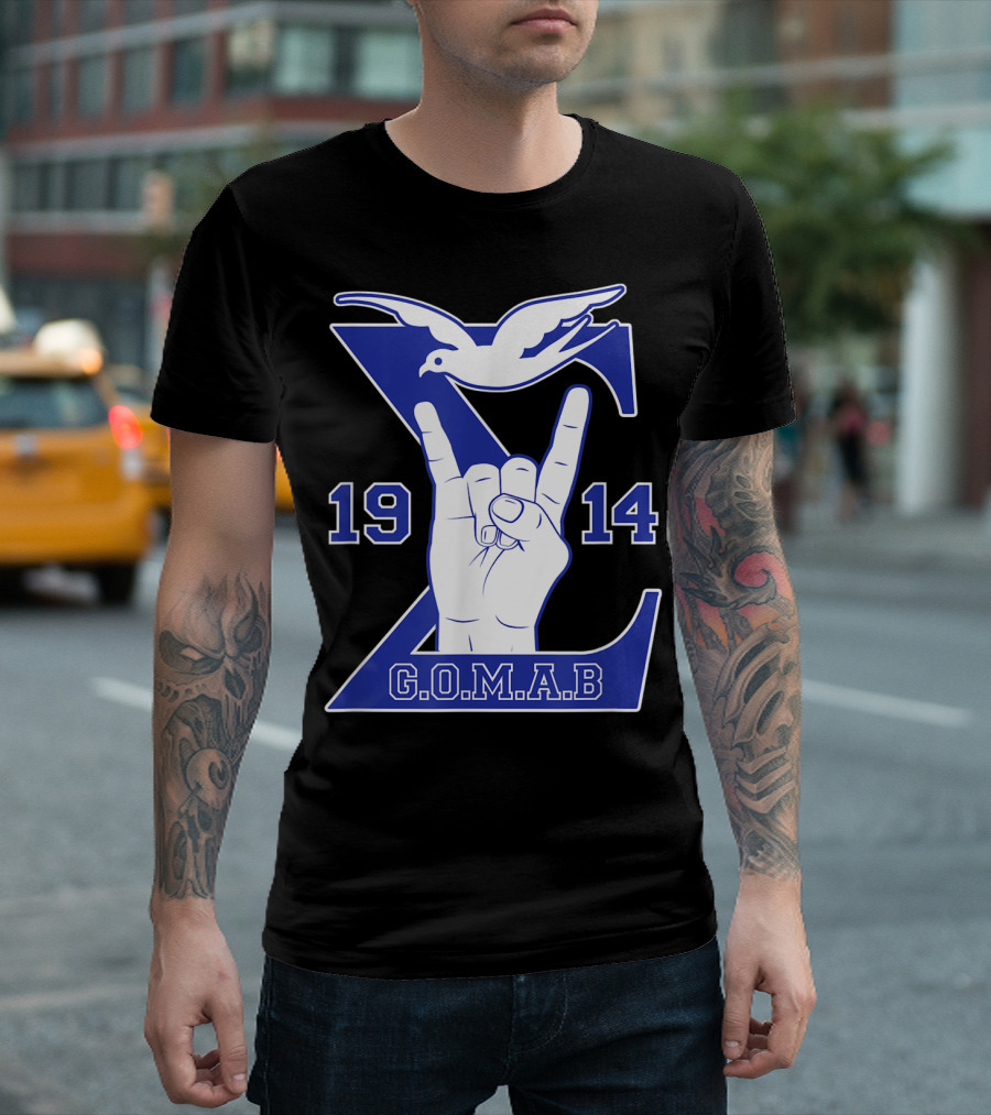 1914 Sigma Dove Hand Sign G.O.M.A.B Blue T-Shirt