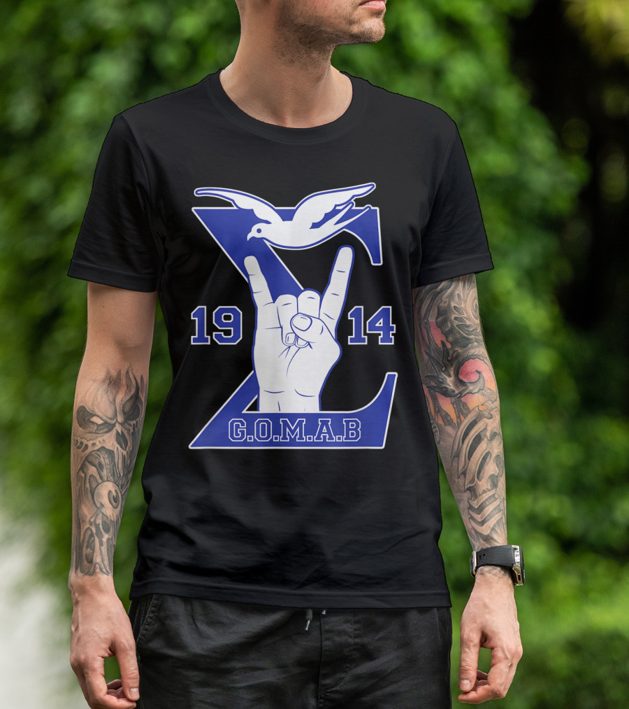 1914 Sigma Dove Hand Sign G.O.M.A.B Blue T-Shirt