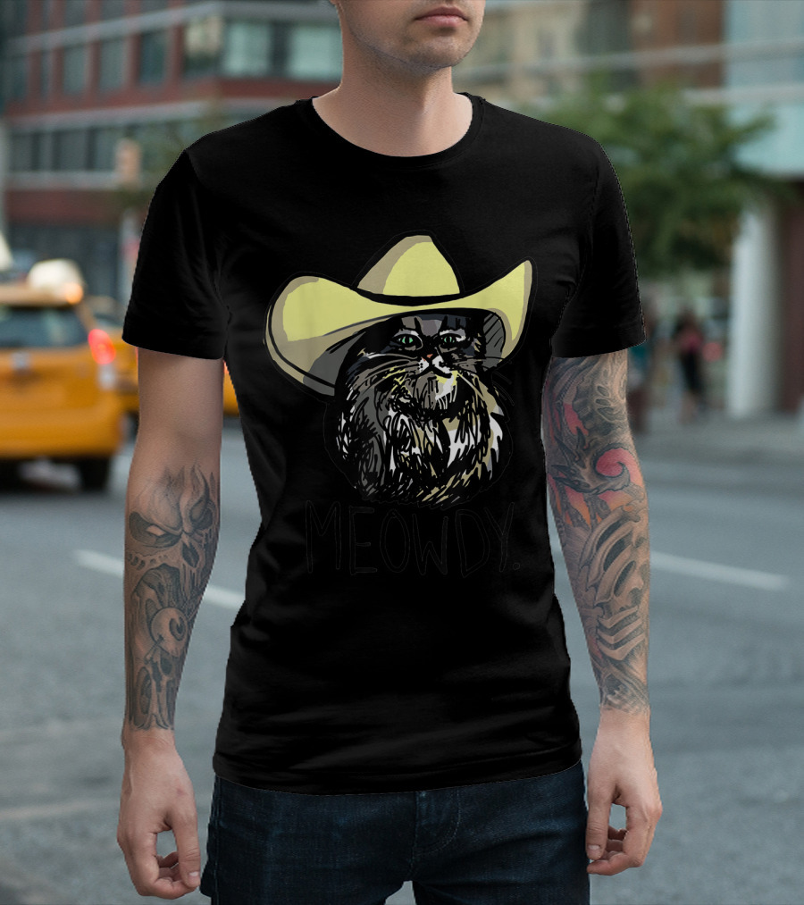 MEOWDY Texas Cowboy Cat T-Shirt
