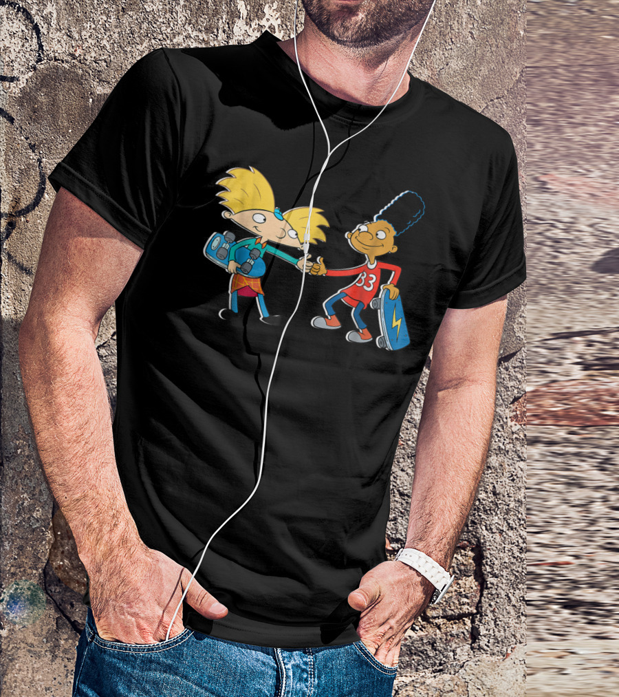 Nick Rewind Hey Arnold Skateboarding Characters Arnold And Gerald T-Shirt