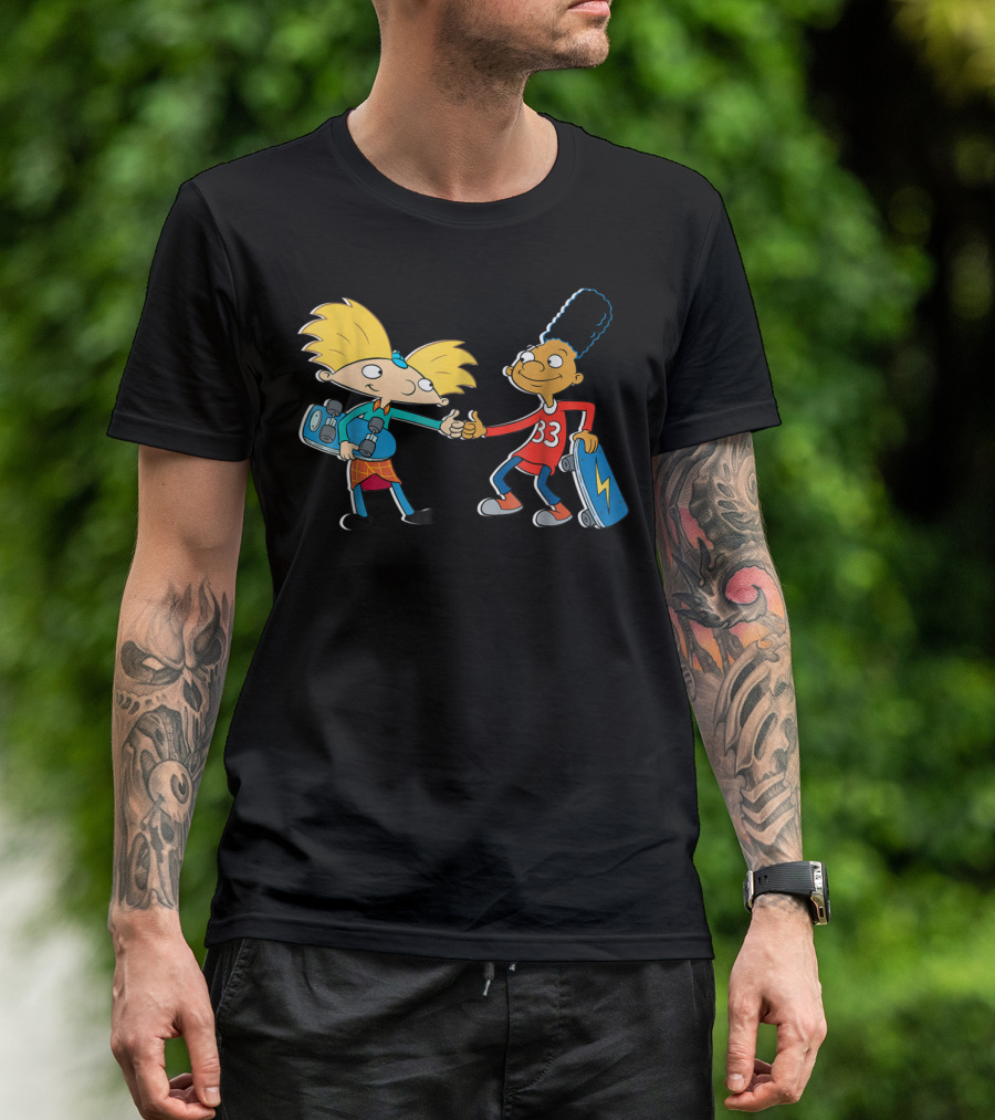 Nick Rewind Hey Arnold Skateboarding Characters Arnold And Gerald T-Shirt