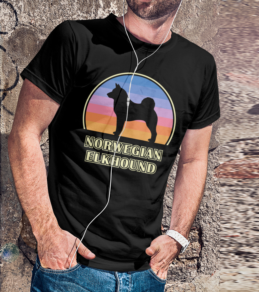 Norwegian Elkhound Vintage Sunset T-Shirt