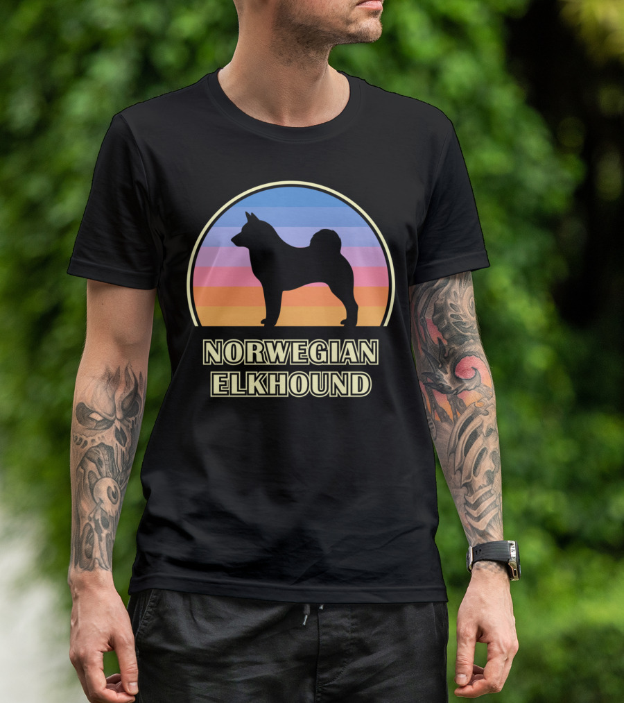 Norwegian Elkhound Vintage Sunset T-Shirt