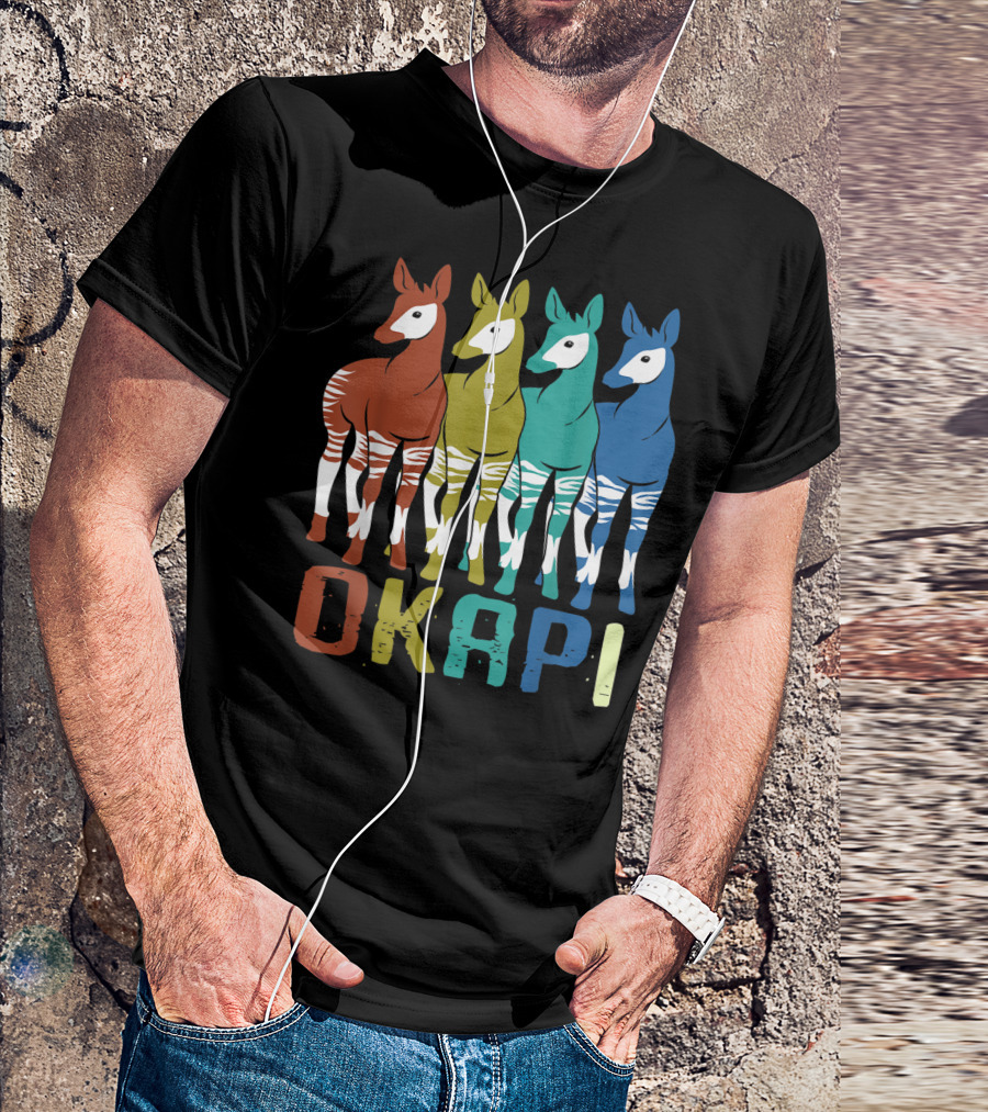 Okapi Family Colorful Okapi Flock T-Shirt
