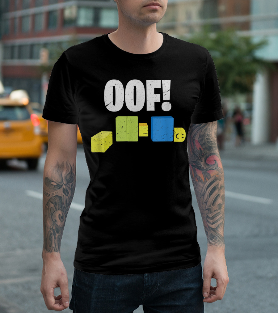 Oof Blox Noob Funny Gamer Blocks Oof Face T-Shirt