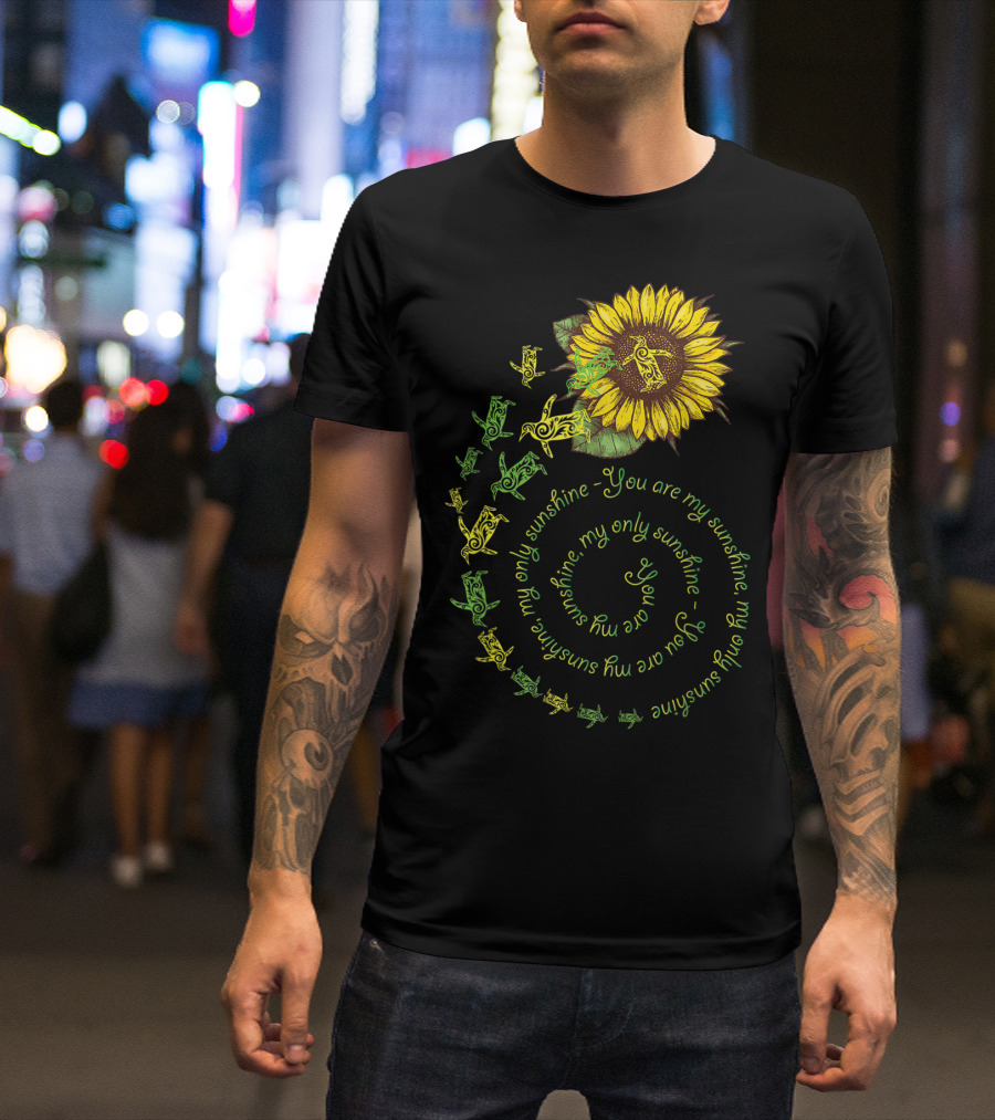 You Are My Sunshine My Only Sunshine Sunflower And Penguin Spiral T-Shirt