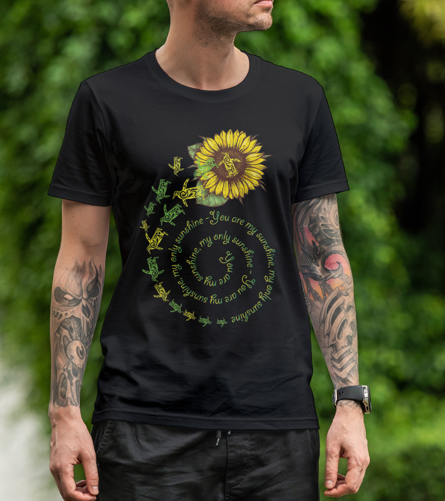 You Are My Sunshine My Only Sunshine Sunflower And Penguin Spiral T-Shirt