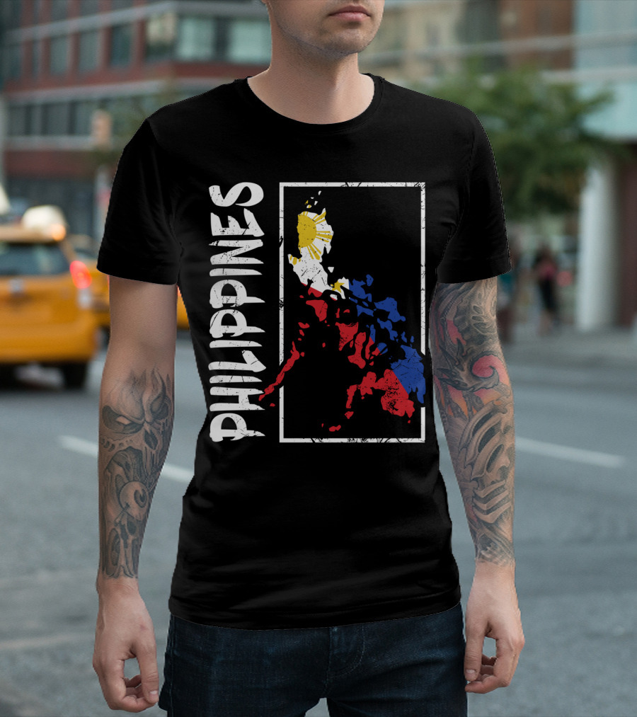 Philippines Flag Map and Filipino Pride T-Shirt