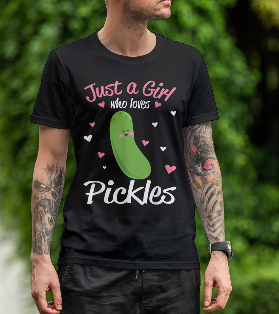 Just A Girl Who Loves Pickles Hearts T-Shirt