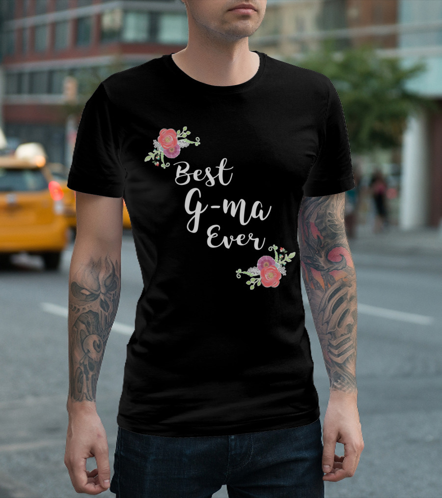 Best G-ma Ever Pink Flowers Floral T-Shirt