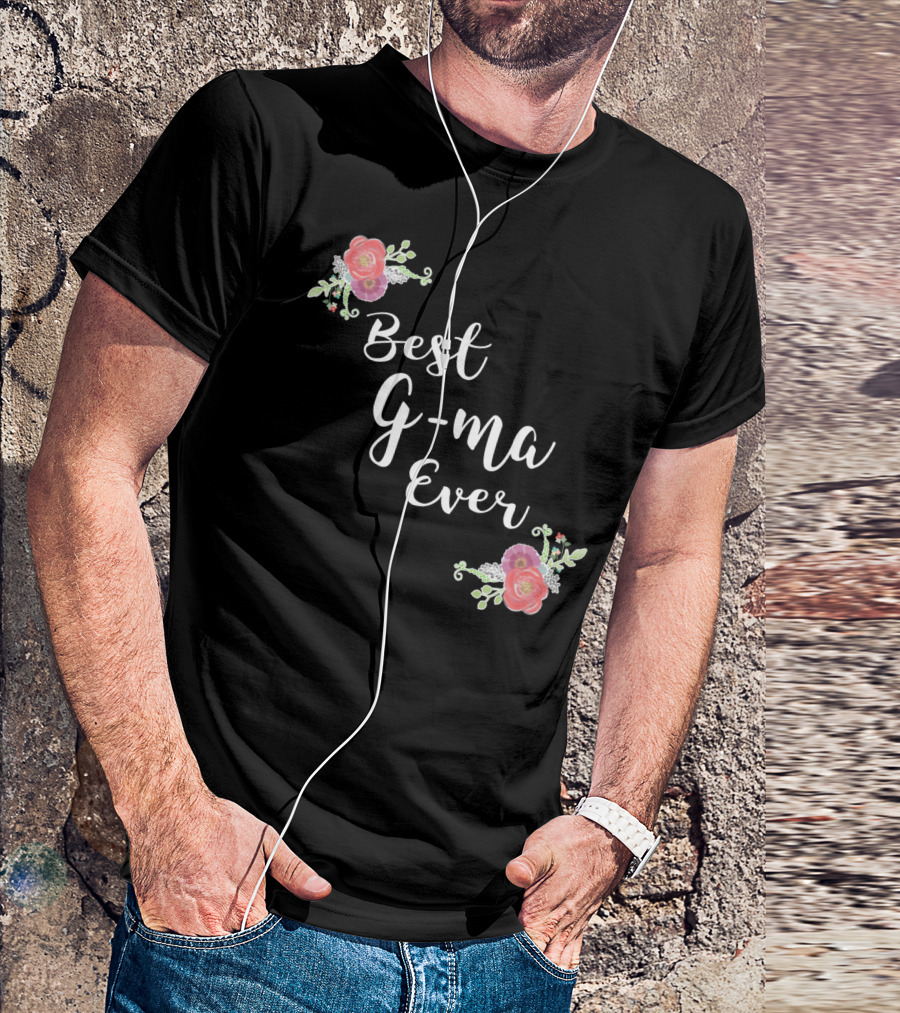 Best G-ma Ever Pink Flowers Floral T-Shirt