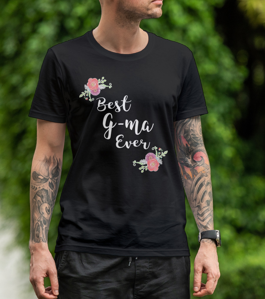 Best G-ma Ever Pink Flowers Floral T-Shirt