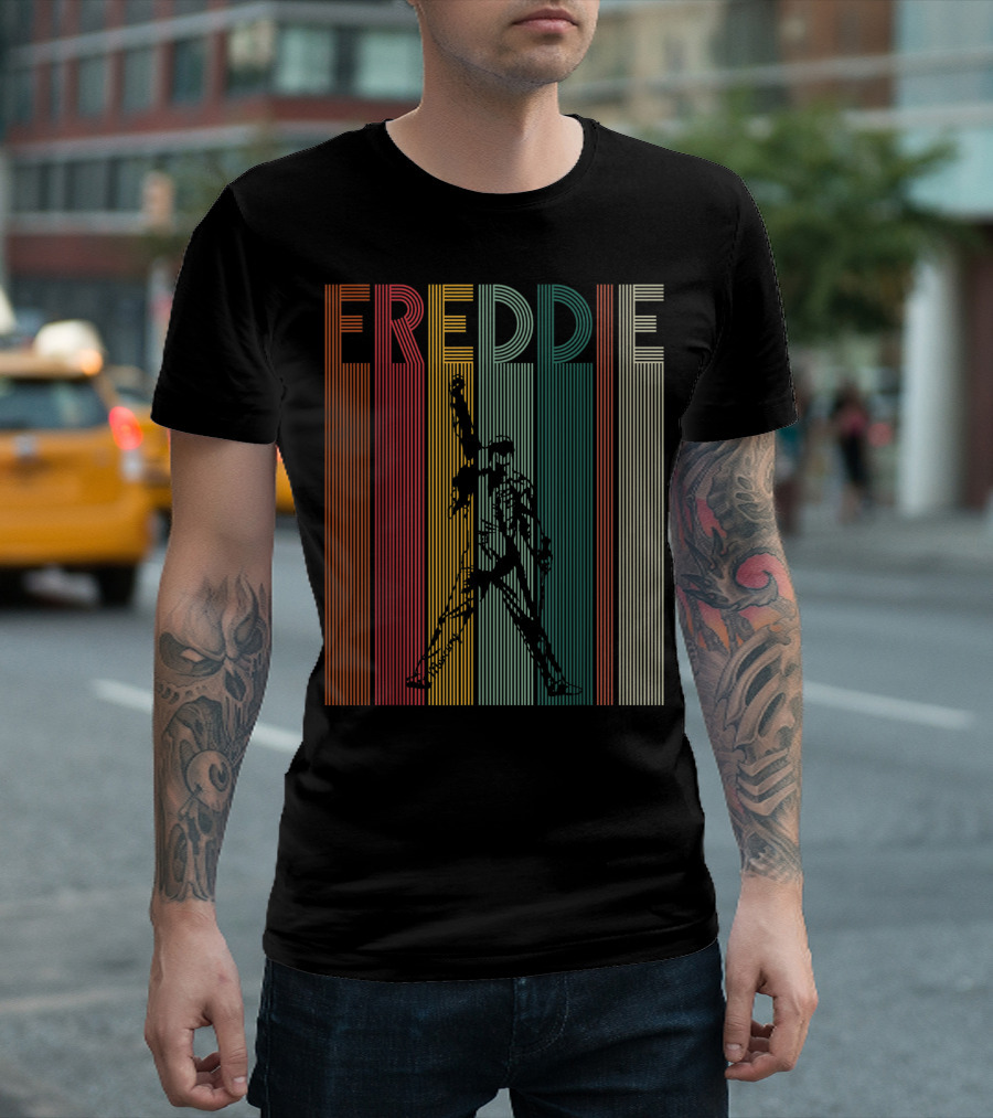 Freddie Mercury Retro Distressed Vintage Line T-Shirt