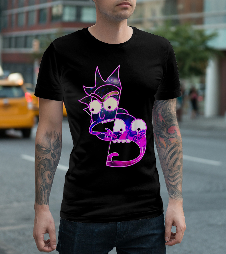 Trippy Galactic Rick and Morty Space Fusion T-Shirt