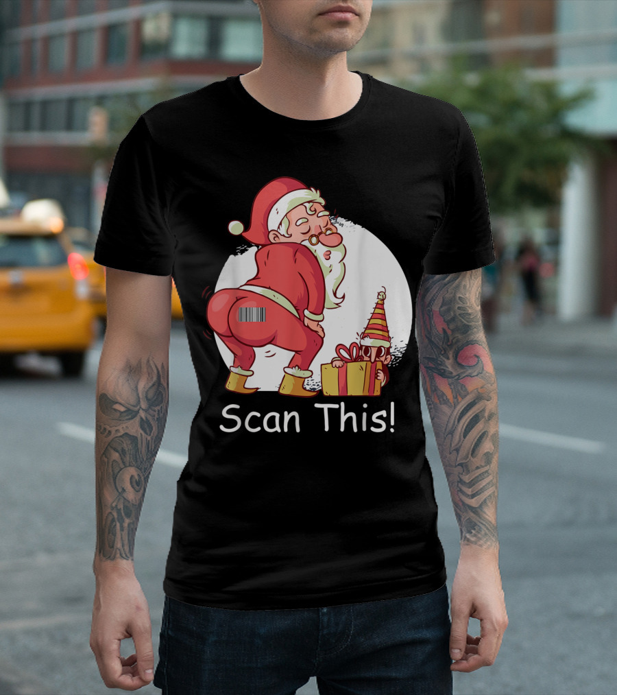 Scan This Santa Claus Butt with Barcode and Holiday Gift T-Shirt