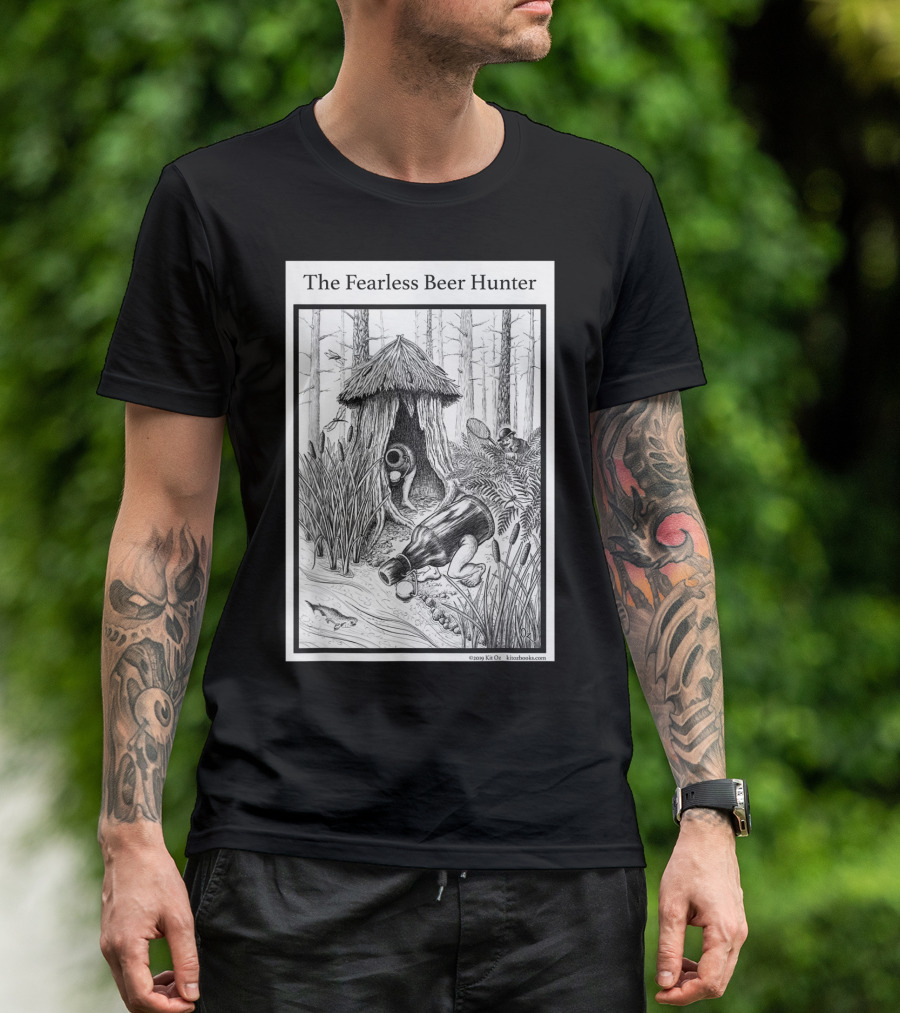 The Fearless Beer Hunter Forest Adventure Hut Scene T-Shirt