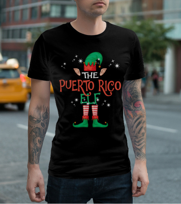 The Puerto Rico Elf Christmas Family Group T-Shirt