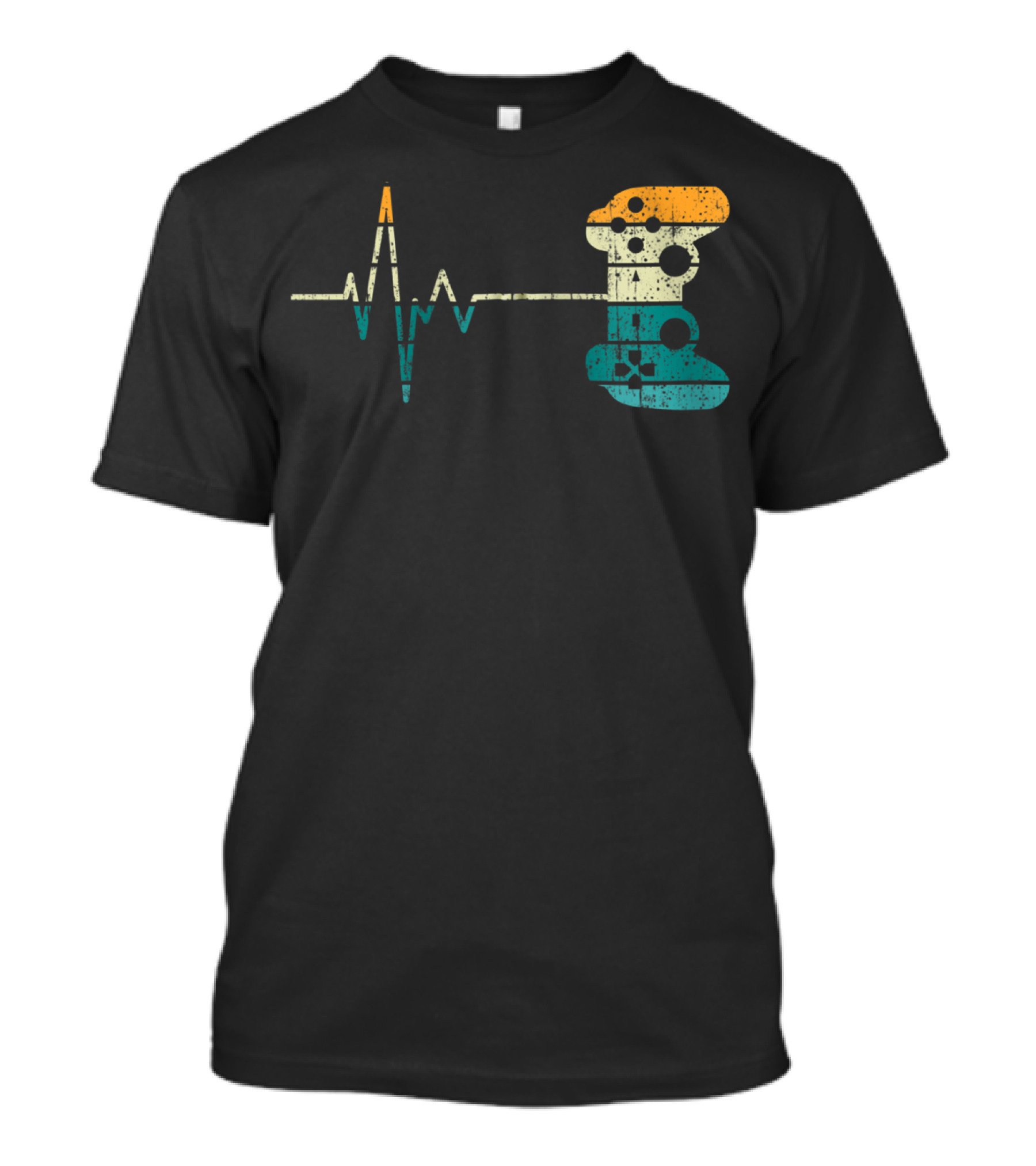 Retro Game Controller Heartbeat Video Game Lover T-Shirt