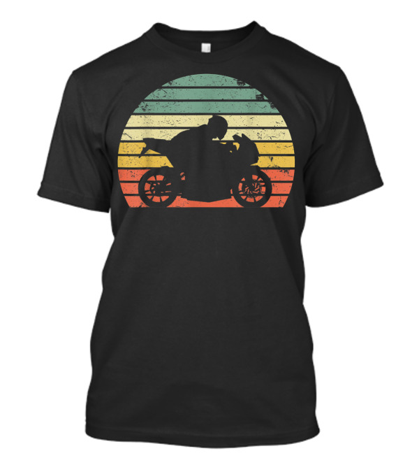 Vintage Biker Motorcycle Retro Sunset T-Shirt