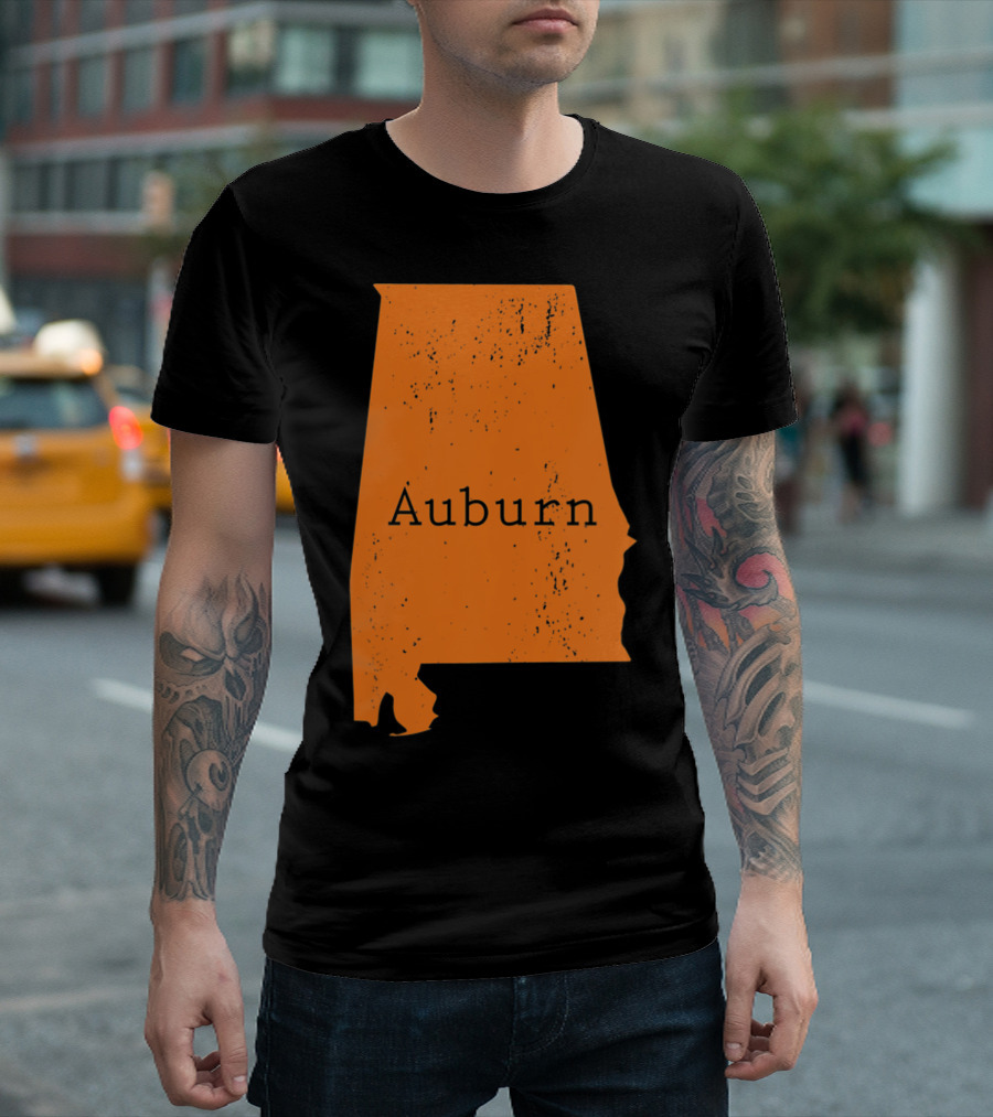 Auburn Alabama Vintage Map T-Shirt