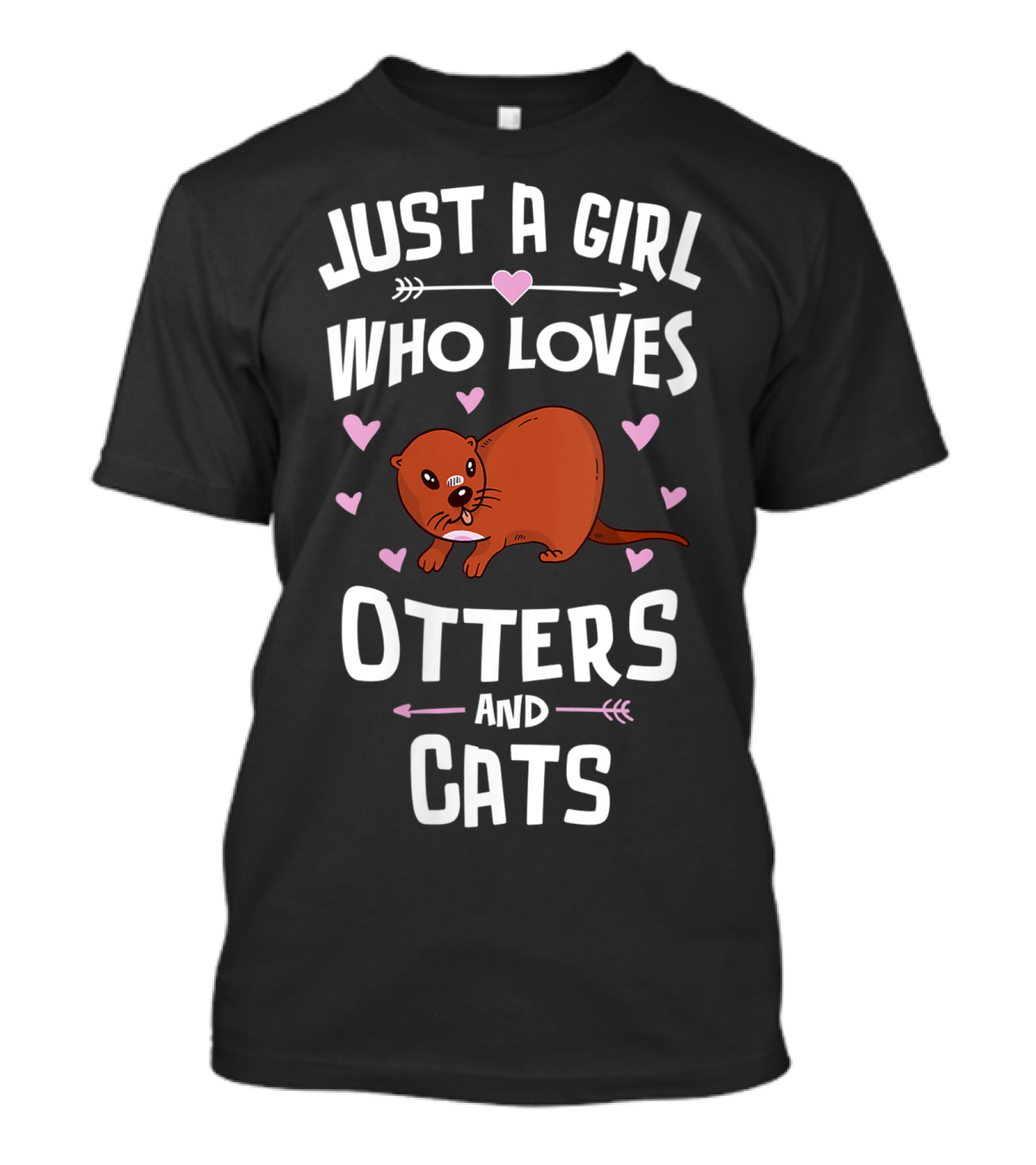 Just A Girl Who Loves Otters And Cats T-Shirt