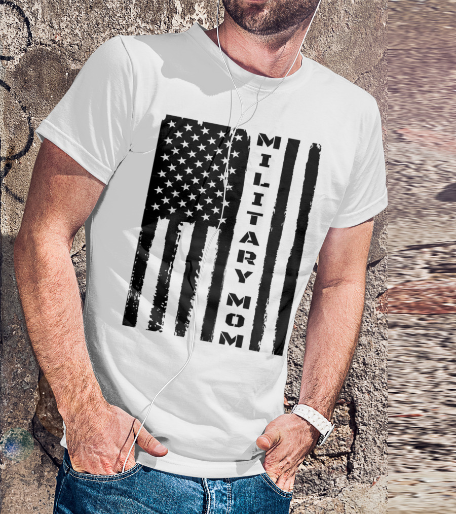 Military Mom American Flag Veteran's Pride T-Shirt