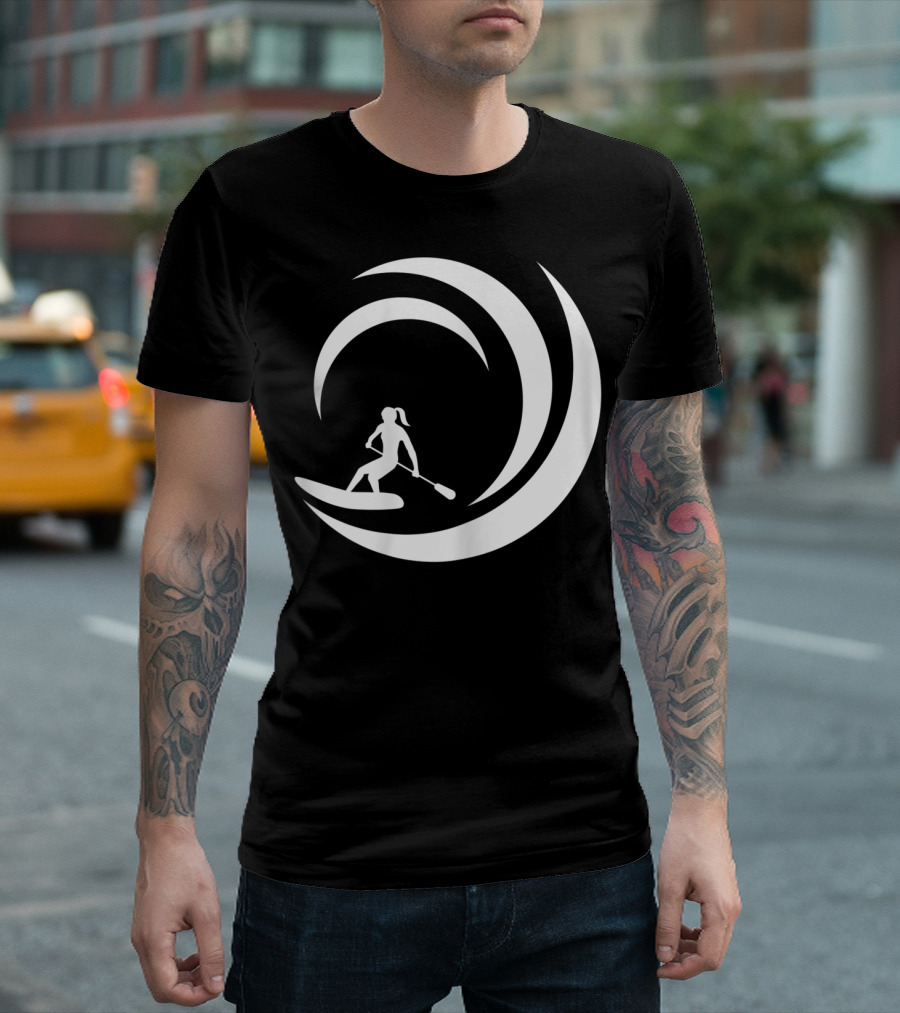 Stand Up Paddle Board SUP Paddling Wave Circle T-Shirt
