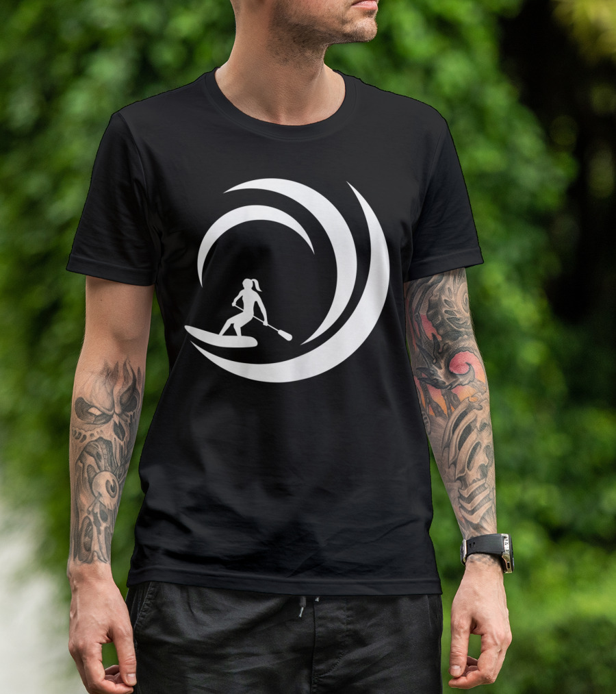 Stand Up Paddle Board SUP Paddling Wave Circle T-Shirt