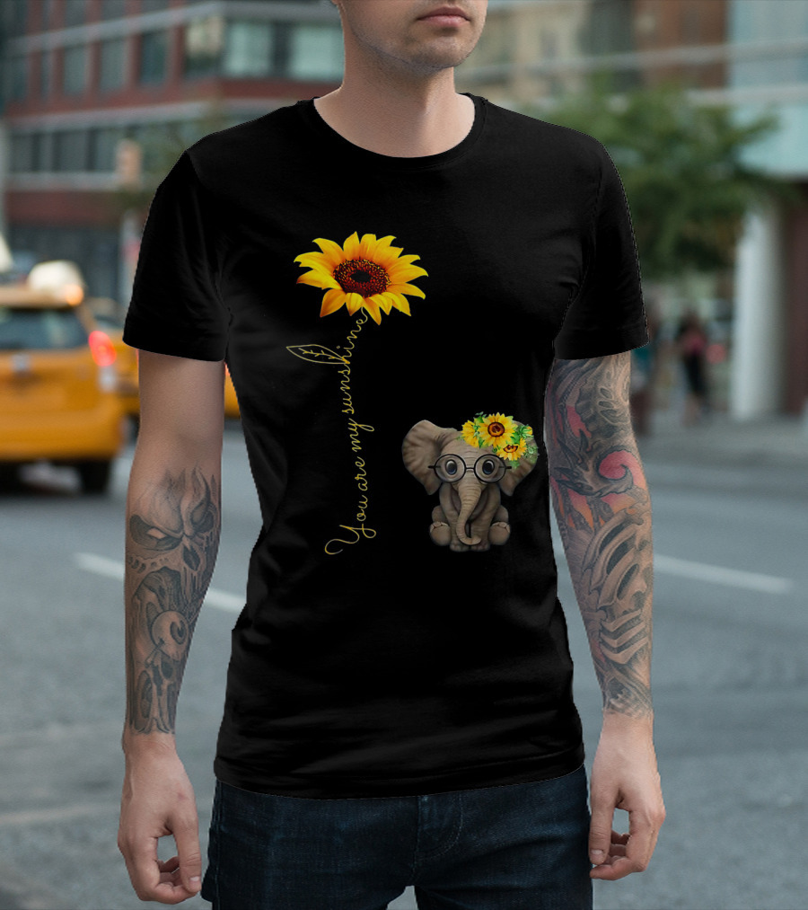 You Are My Sunshine Sunflower Elephant Hippie T-Shirt