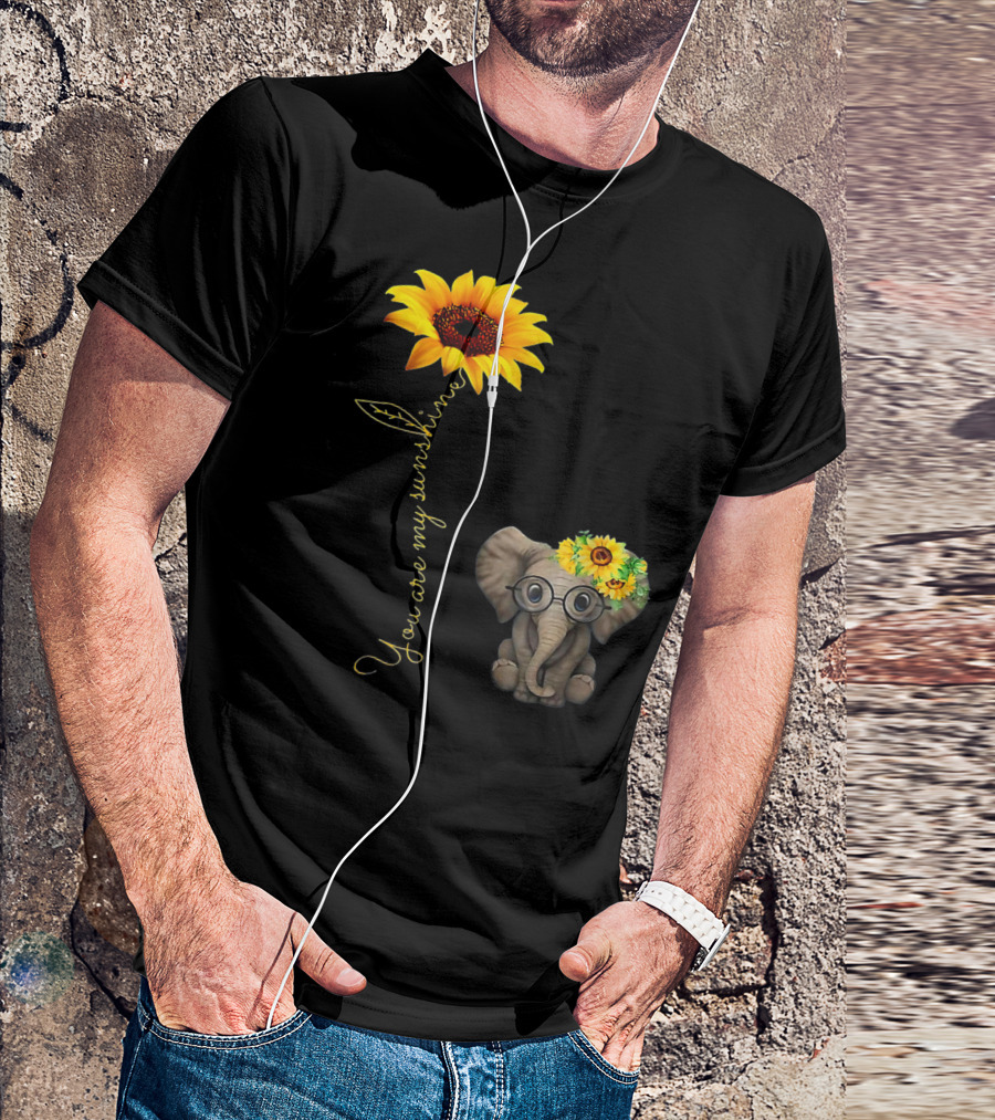 You Are My Sunshine Sunflower Elephant Hippie T-Shirt