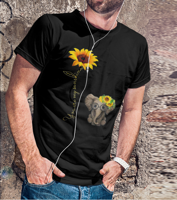 You Are My Sunshine Sunflower Elephant Hippie T-Shirt
