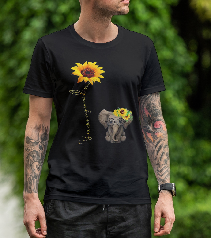 You Are My Sunshine Sunflower Elephant Hippie T-Shirt