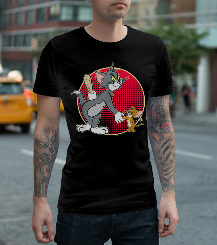 Tom And Jerry Classic Cartoon Characters Playful Moment T-Shirt