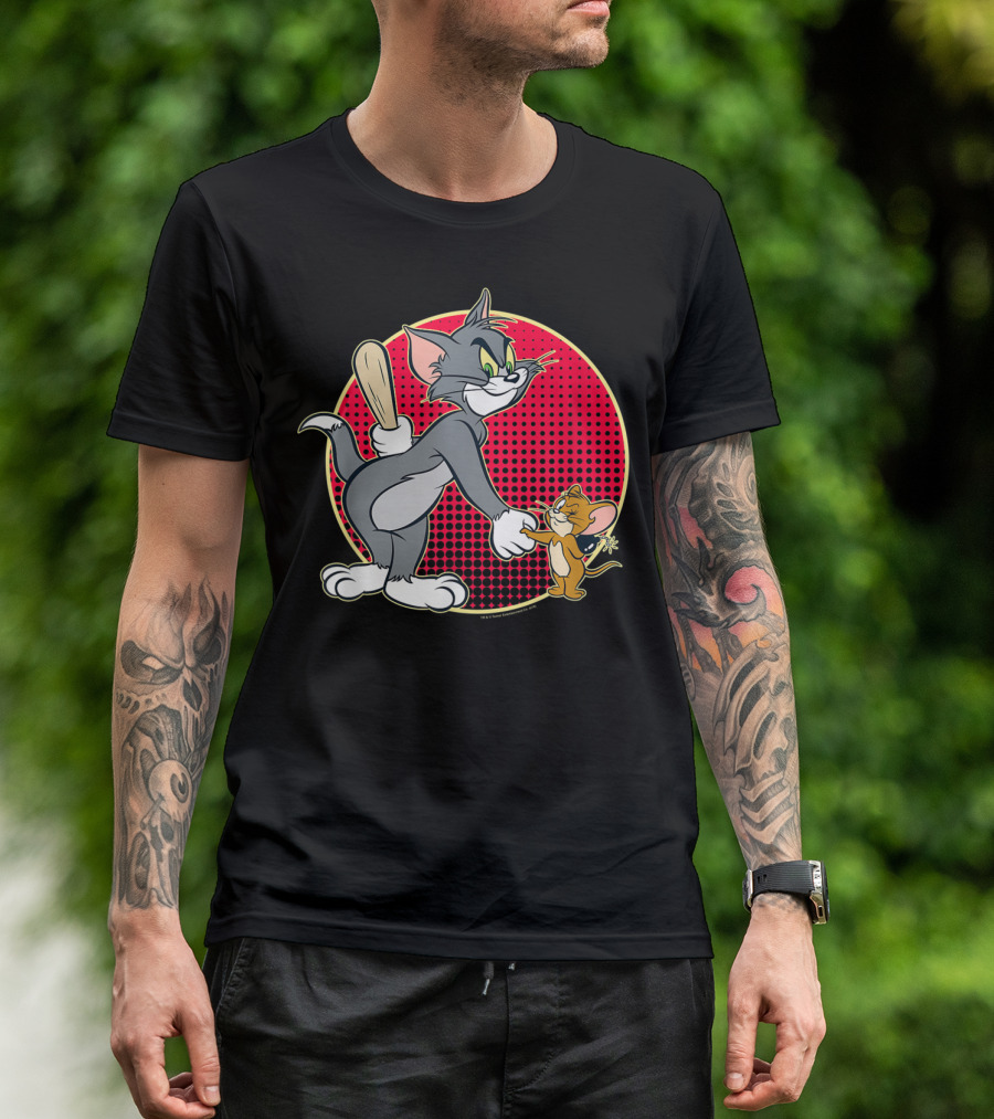 Tom And Jerry Classic Cartoon Characters Playful Moment T-Shirt