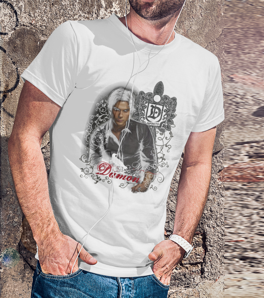 Damon The Vampire Diaries Text T-Shirt