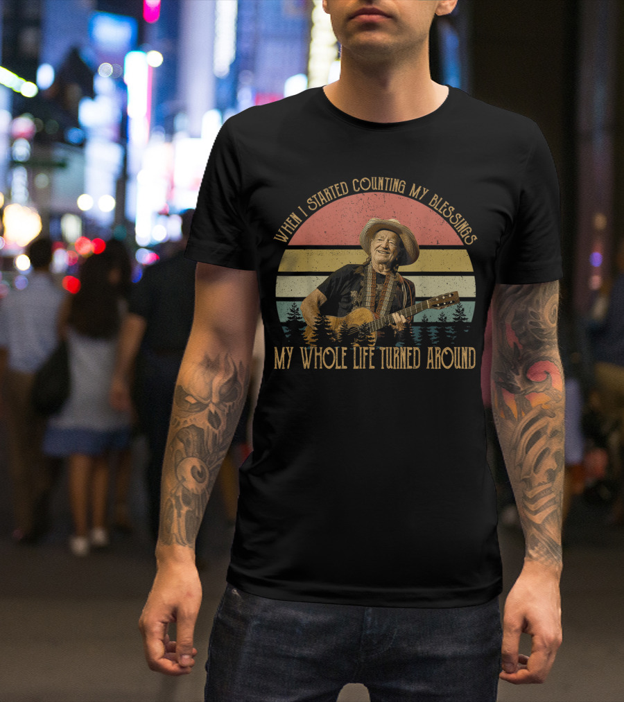 Willie Nelson Vintage Legends Live Counting My Blessings Whole Life Turned Around T-Shirt