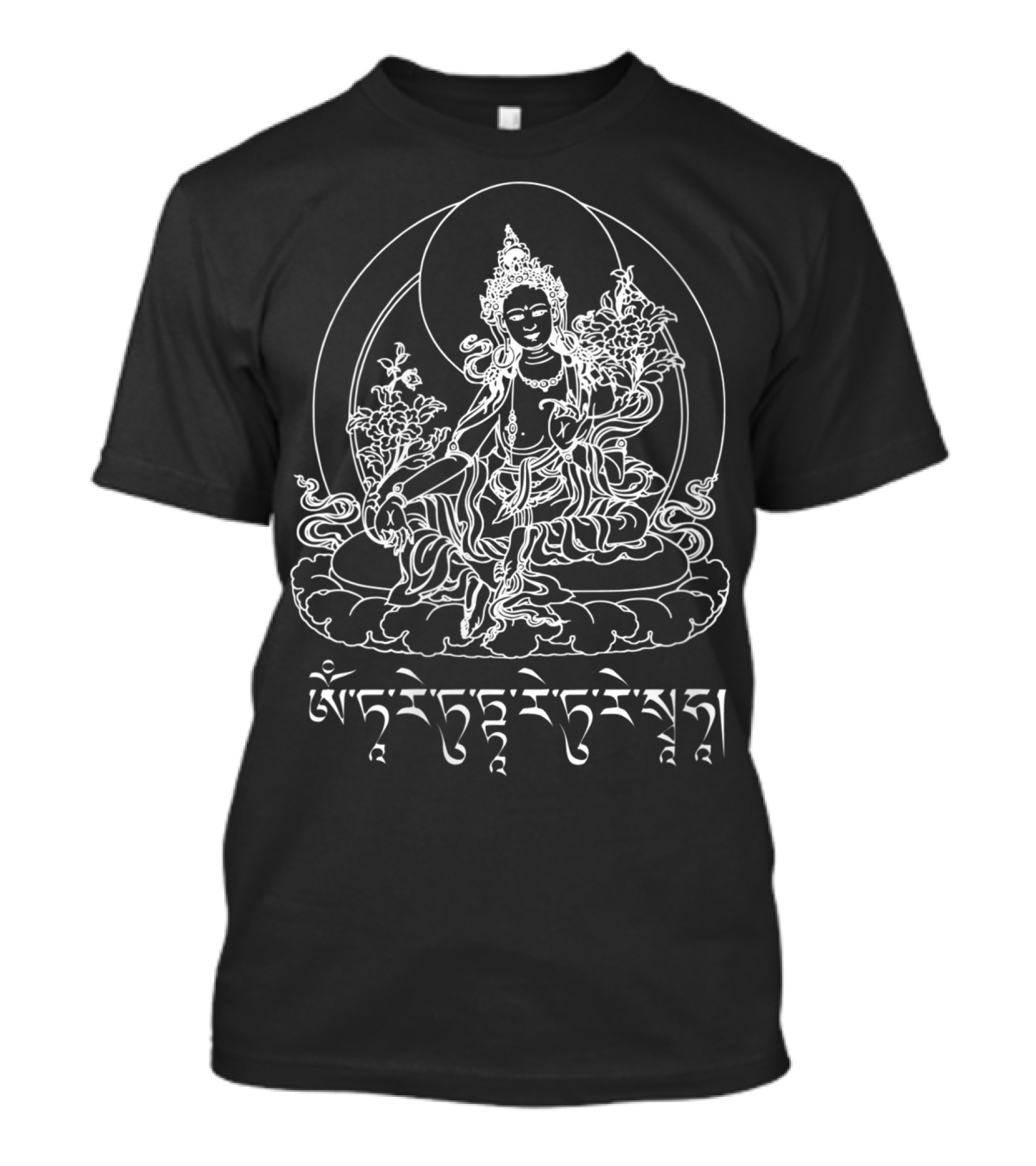 Buddha Green Tara Tibetan Mantra Om Tare Tuttare Ture Soha T-Shirt