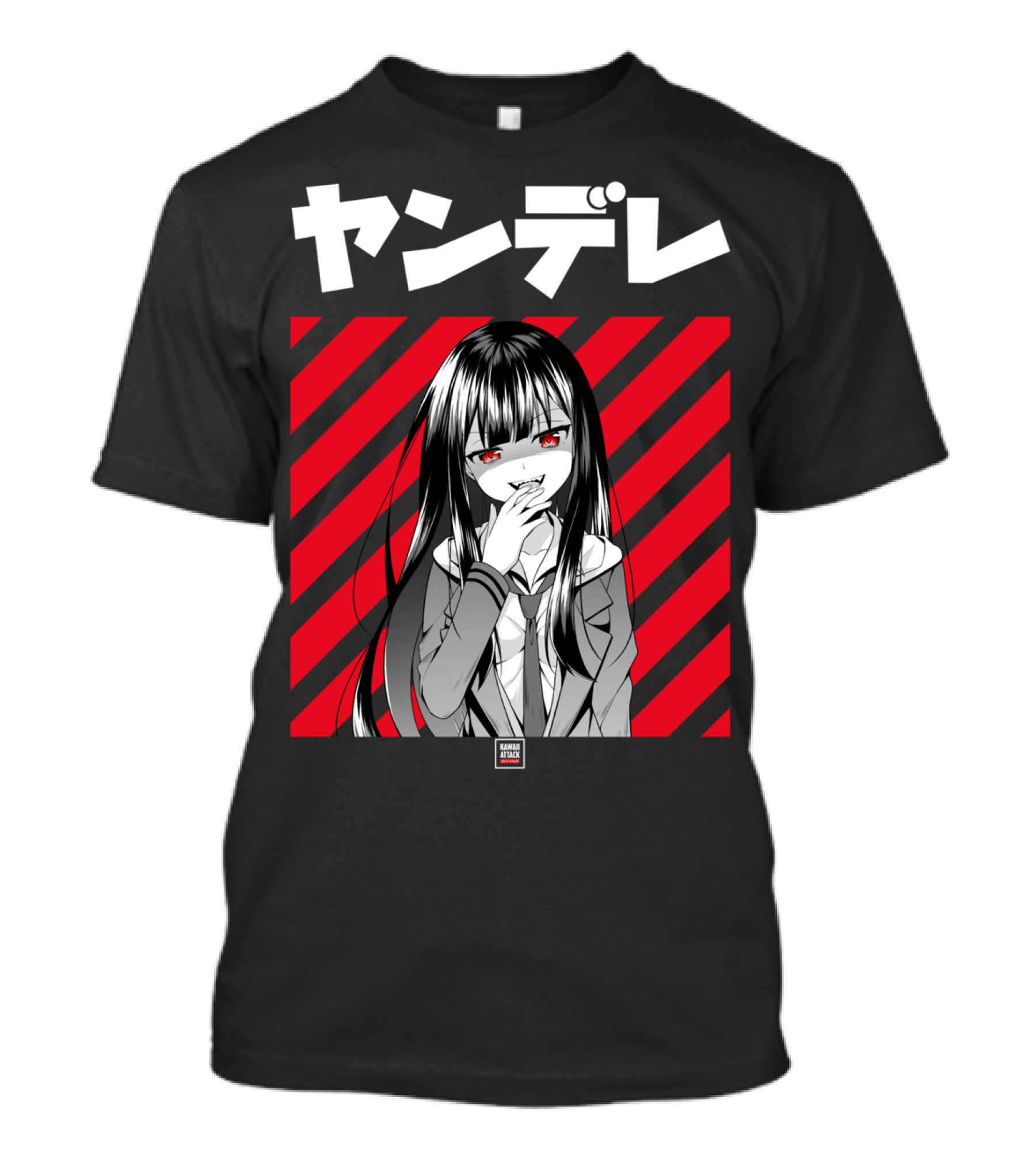 Yandere Japanese Anime Red Eyes Dark Hair Manga T-Shirt