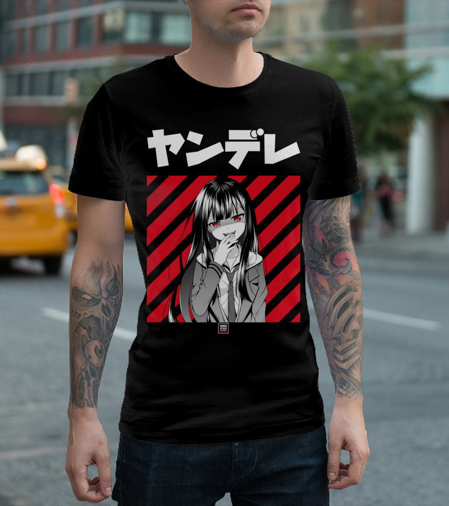 Yandere Japanese Anime Red Eyes Dark Hair Manga T-Shirt