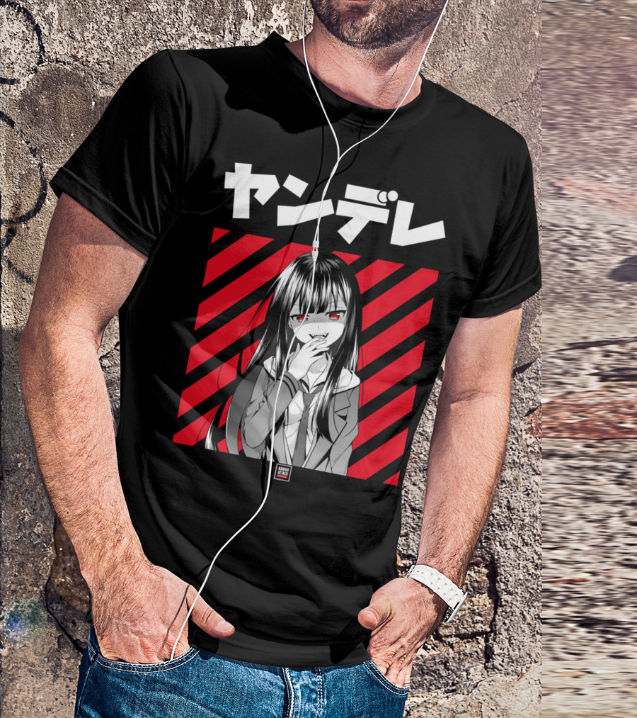 Yandere Japanese Anime Red Eyes Dark Hair Manga T-Shirt