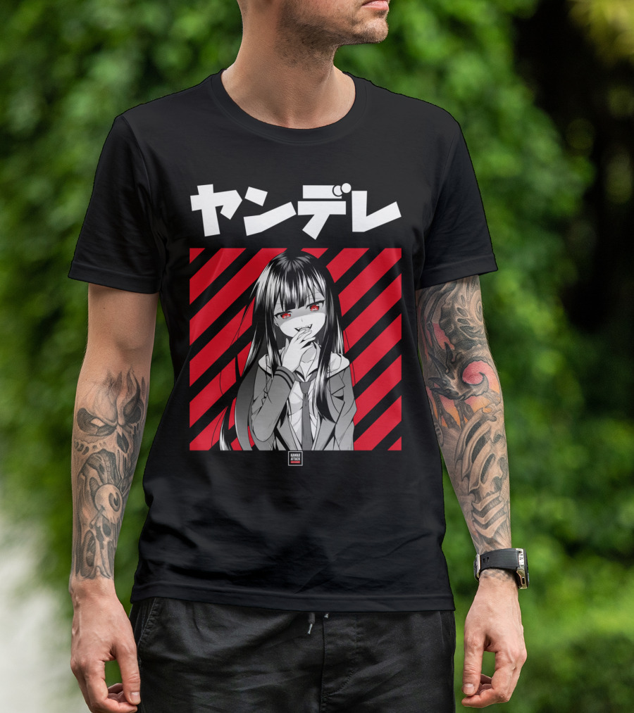 Yandere Japanese Anime Red Eyes Dark Hair Manga T-Shirt