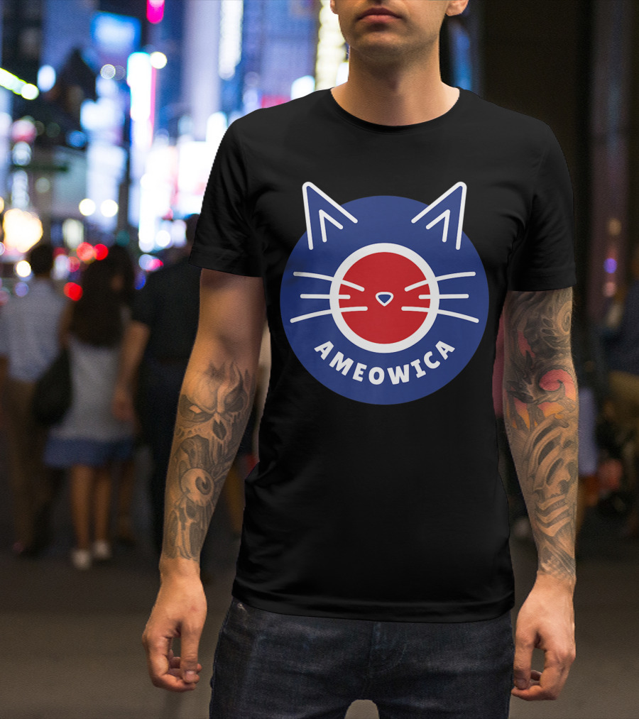 Ameowica Funny 4Th Of July Cute Cat Circle T-Shirt
