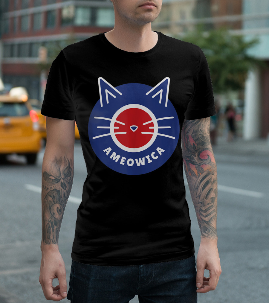 Ameowica 4th of July Cat Face Funny Cute Product T-Shirt