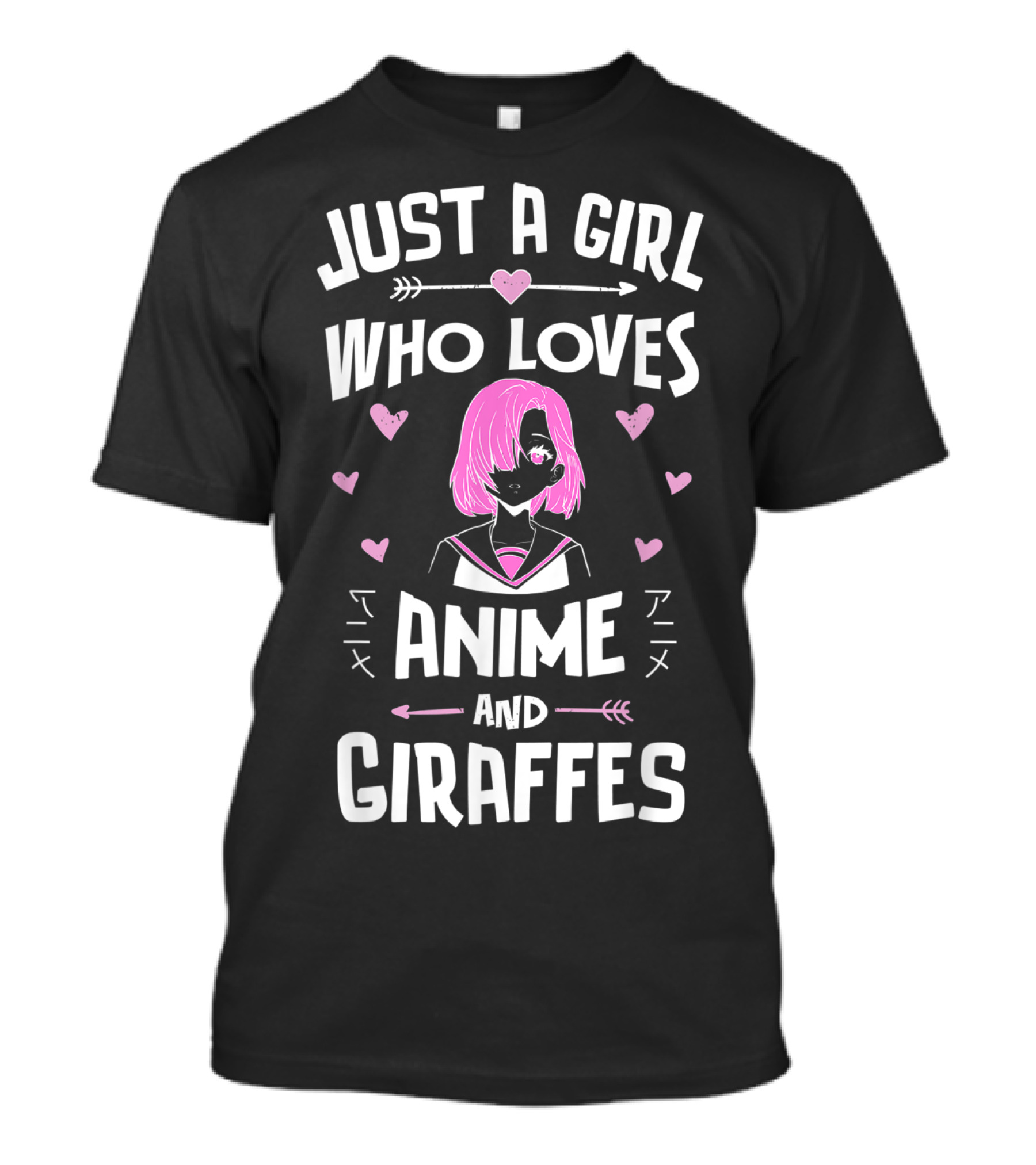 Just A Girl Who Loves Anime And Giraffes Anime Lover T-Shirt