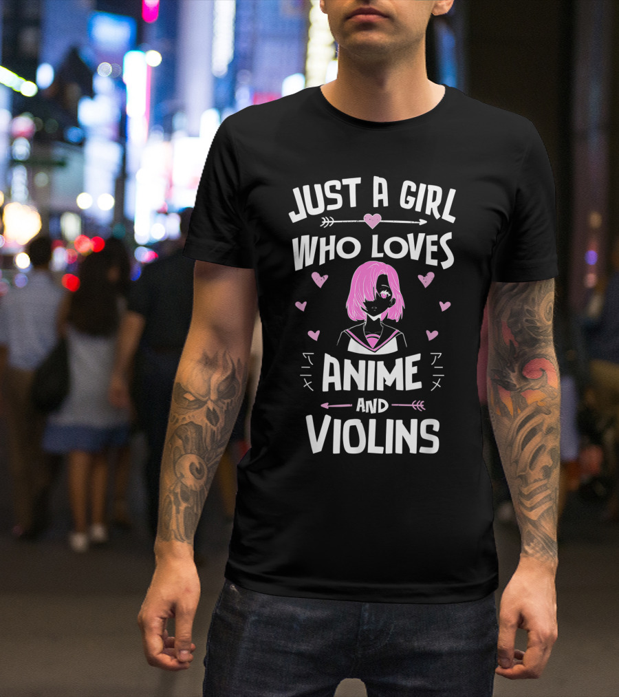 Just A Girl Who Loves Anime And Violins T-Shirt