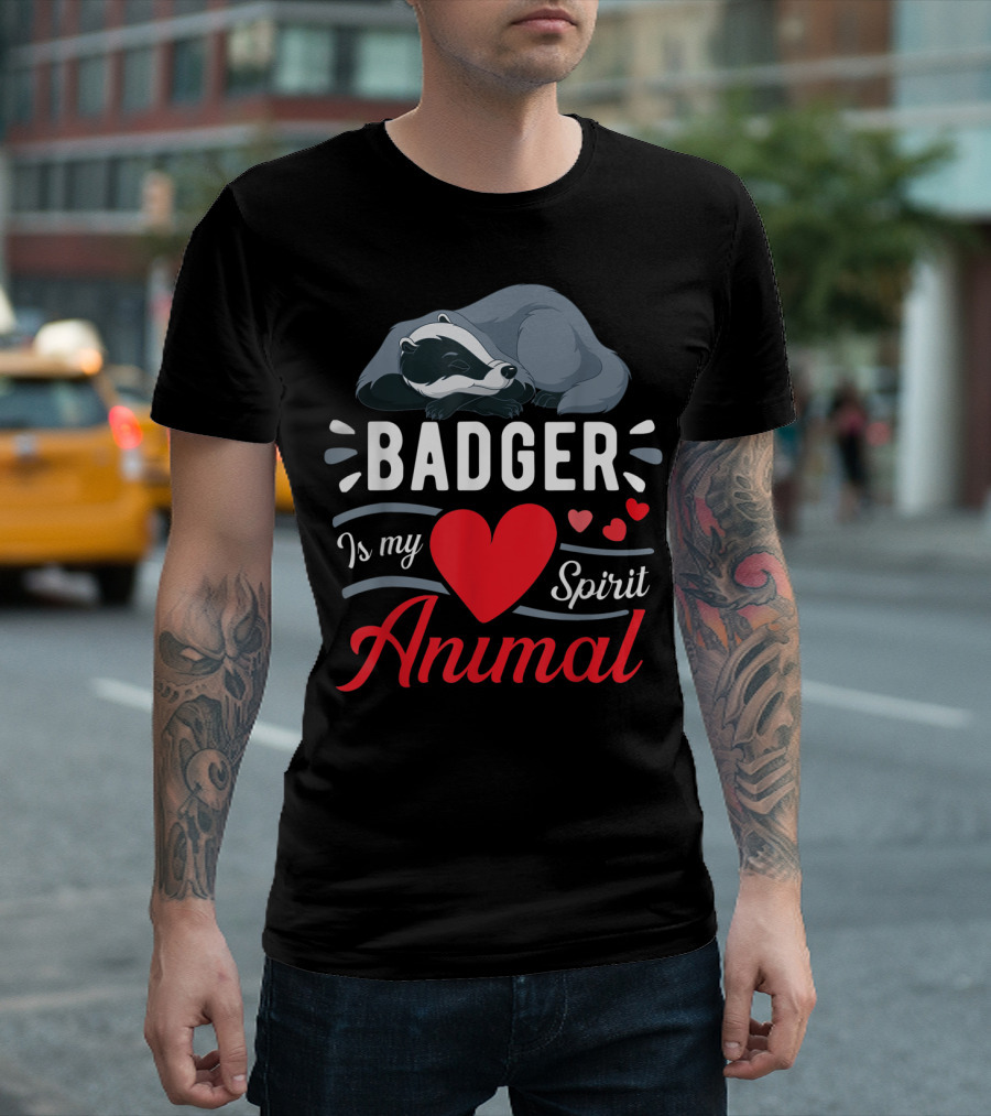 Badger Is My Love Spirit Animal Cute Badger Sleeping T-Shirt