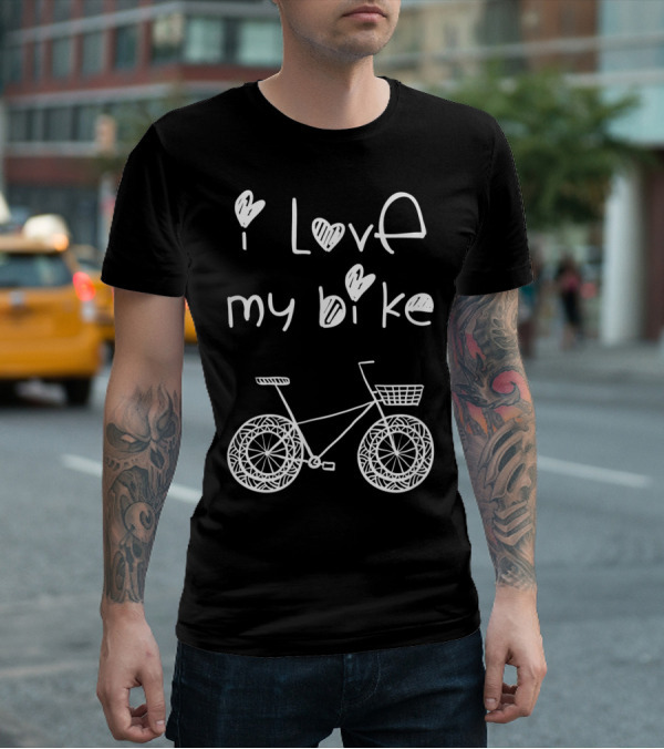 I Love My Bike Vintage Bicycle Biking T-Shirt