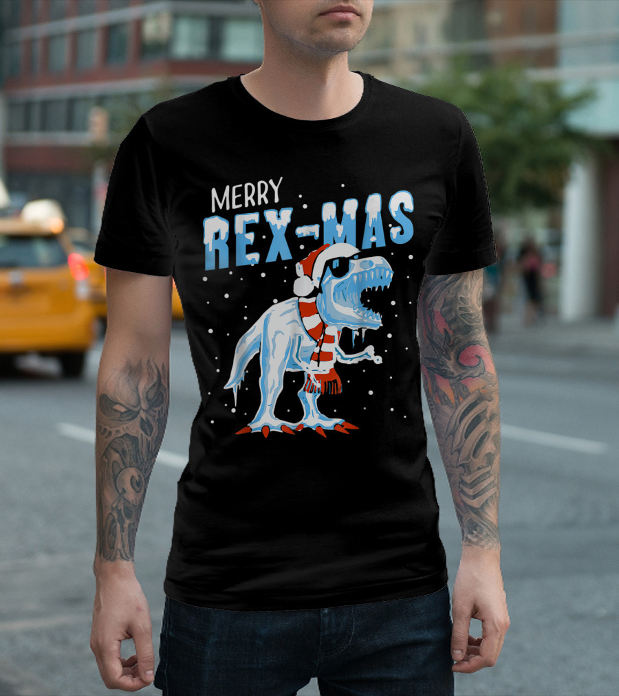 Merry Rexmas Santa Dinosaur Christmas T-Shirt