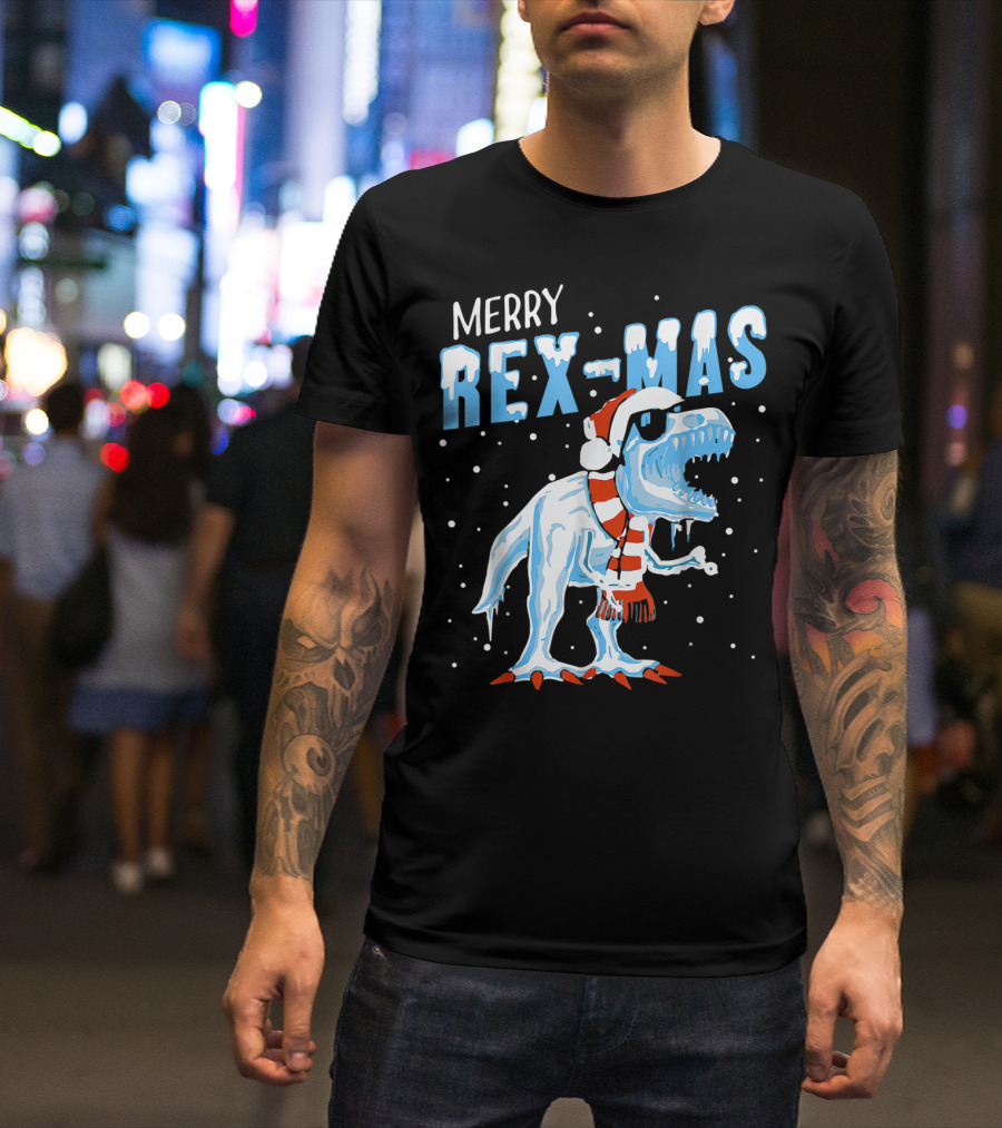 Merry Rexmas Santa Dinosaur Christmas T-Shirt