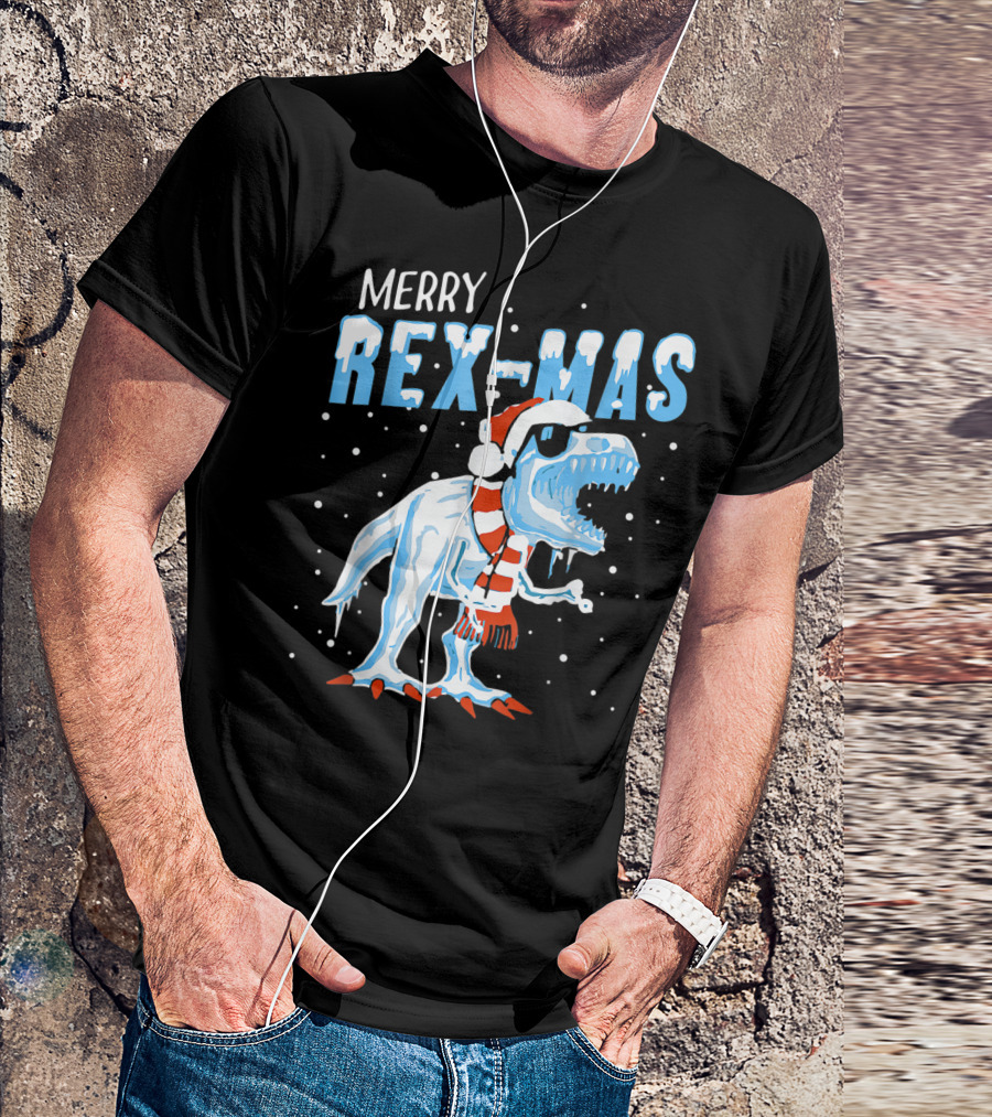 Merry Rexmas Santa Dinosaur Christmas T-Shirt